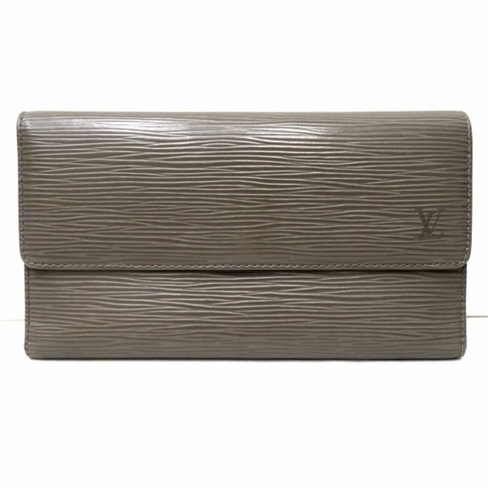 LOUIS VUITTON Portefeuille International Epi Tri-fold Wallet in Gray